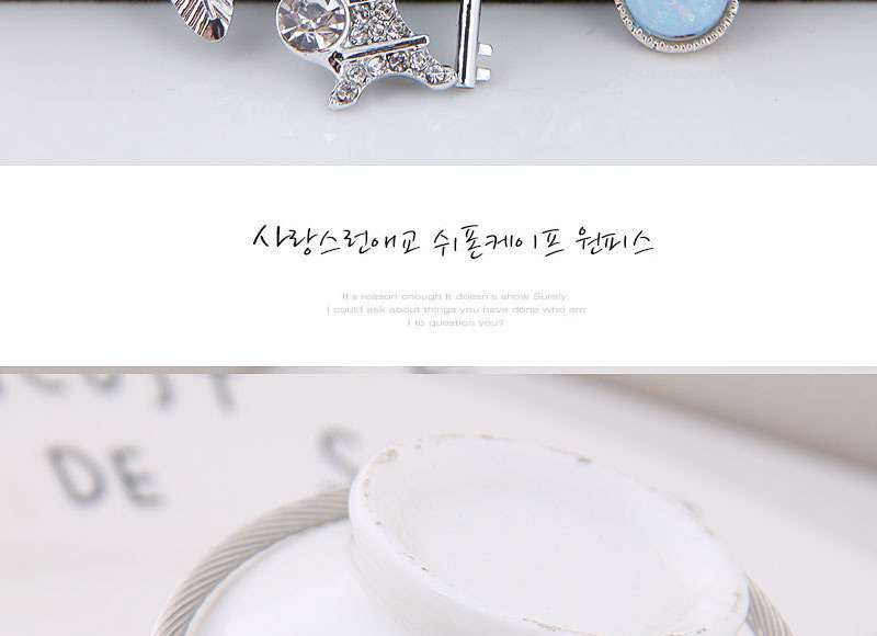 Elegant Blue Key&tower Pendant Decorated Bracelet,Fashion Bangles