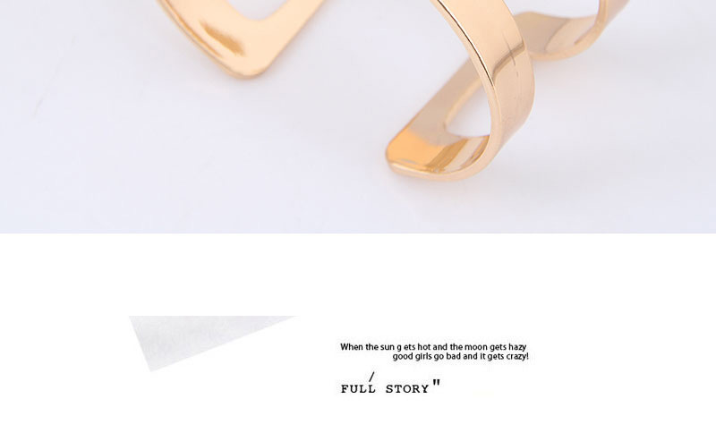 Elegant Gold Color Pure Color Design Opening Bracelet,Fashion Bangles