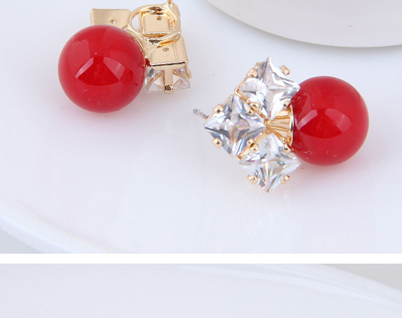 Elegant White Pearls&diamond Decorated Simple Earrings,Stud Earrings