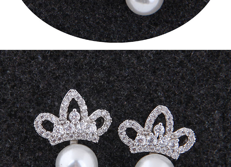 Fashion Silver Color Crown Shape Decorated Earrings,Stud Earrings