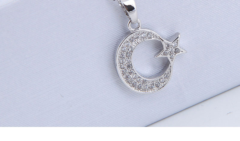 Fashion Silver Color Moon&star Shape Decorated Necklace,Necklaces