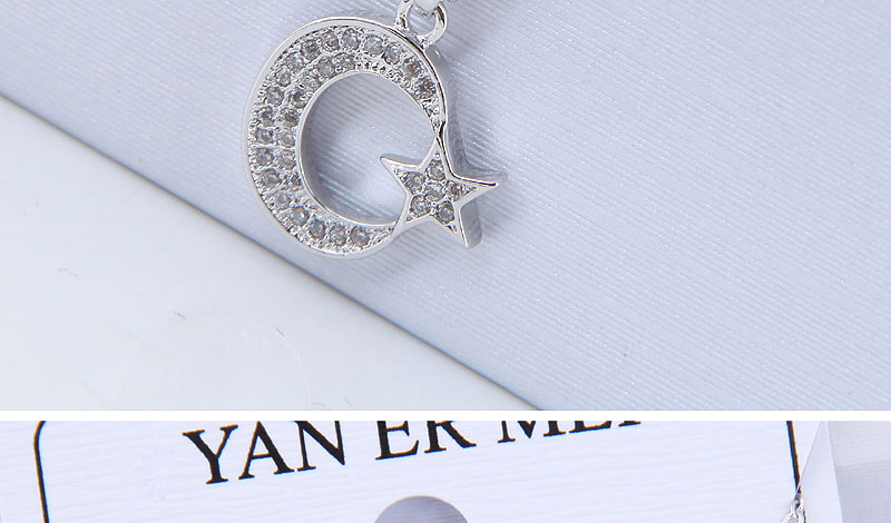Fashion Silver Color Moon&star Shape Decorated Necklace,Necklaces