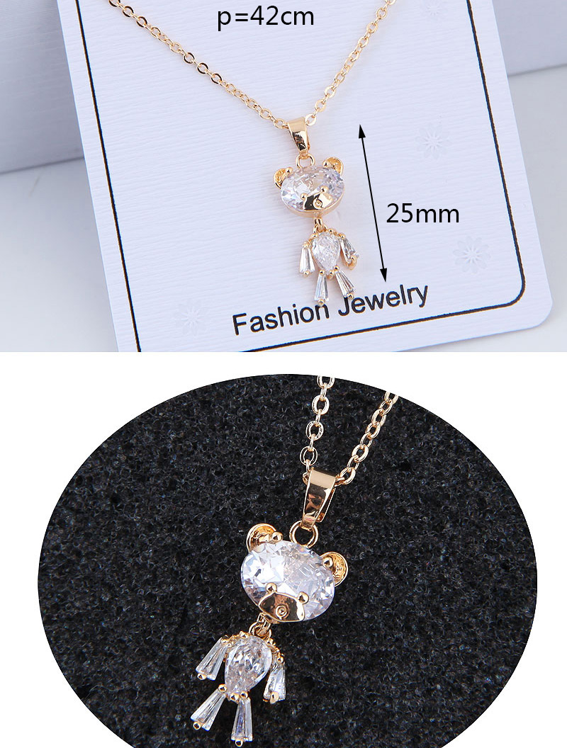 Fashion Silver Color Bear Shape Decorated Necklace,Necklaces