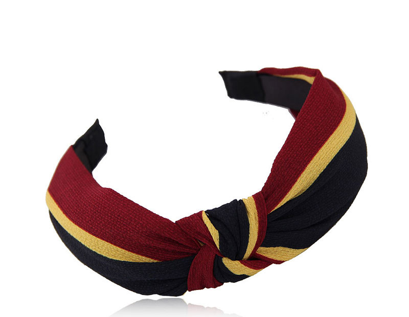 Fashion Claret Red+black Stripe Pattern Decorated Hairband,Head Band