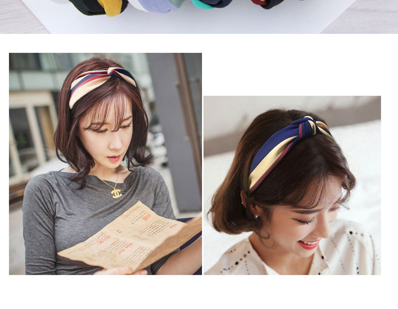 Fashion Navy Stripe Pattern Decorated Hairband,Head Band