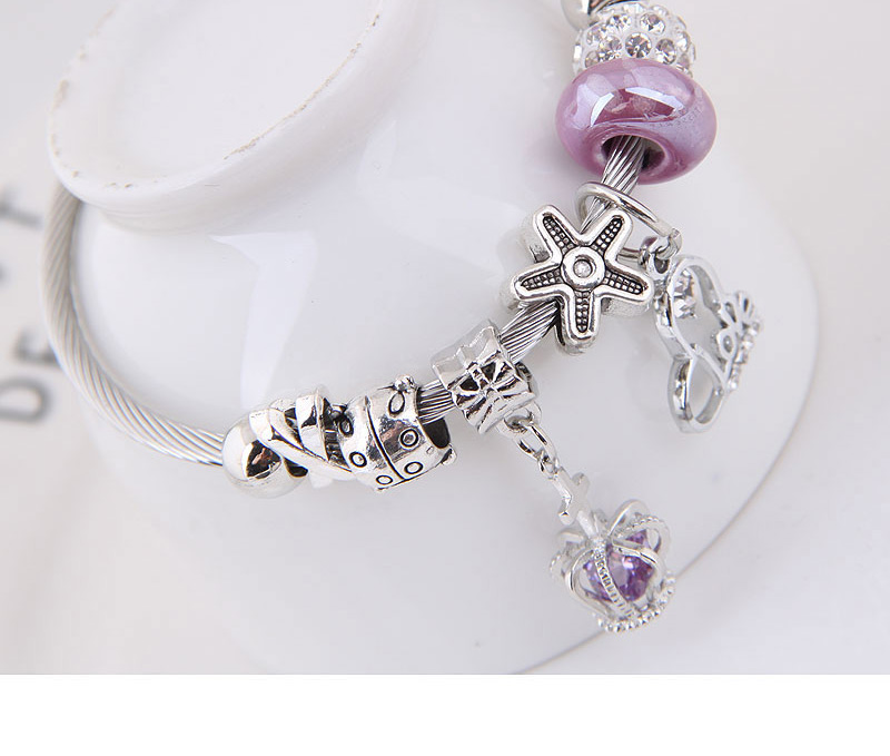 Fashion Purple Crown Shape Decorated Bracelet,Fashion Bangles