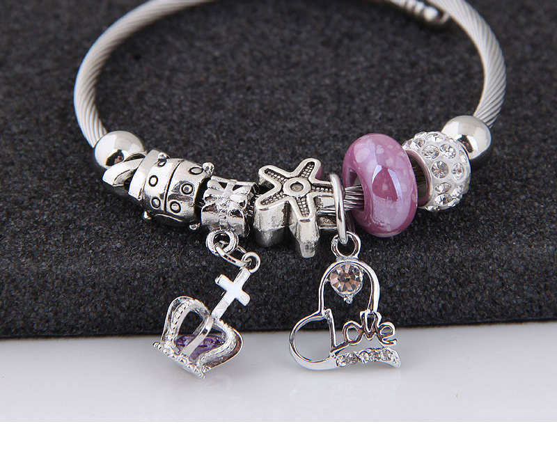 Fashion Purple Crown Shape Decorated Bracelet,Fashion Bangles