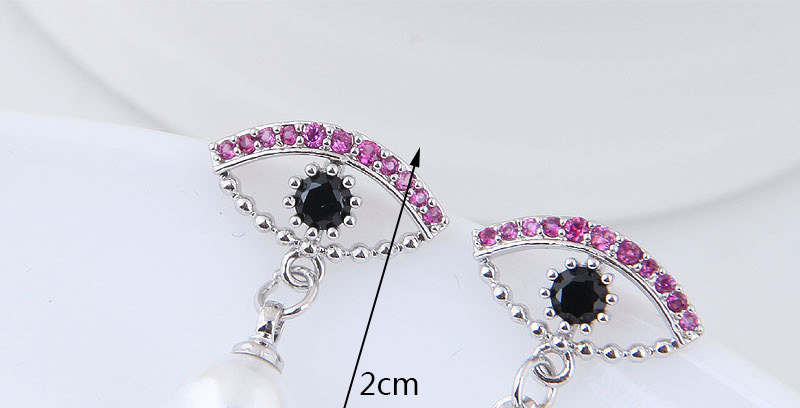 Fashion Pink Eye Shape Decorated Earrings,Stud Earrings