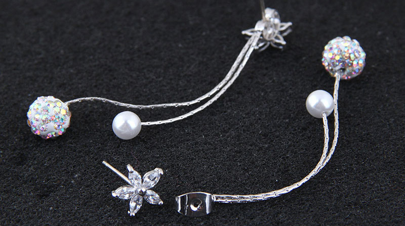 Fashion Silver Color Star Shape Decorated Tassel Earrings,Drop Earrings