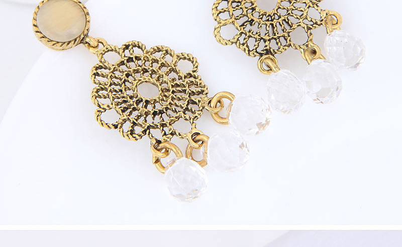 Fashion Yellow Hollow Out Design Pure Color Earrings,Drop Earrings