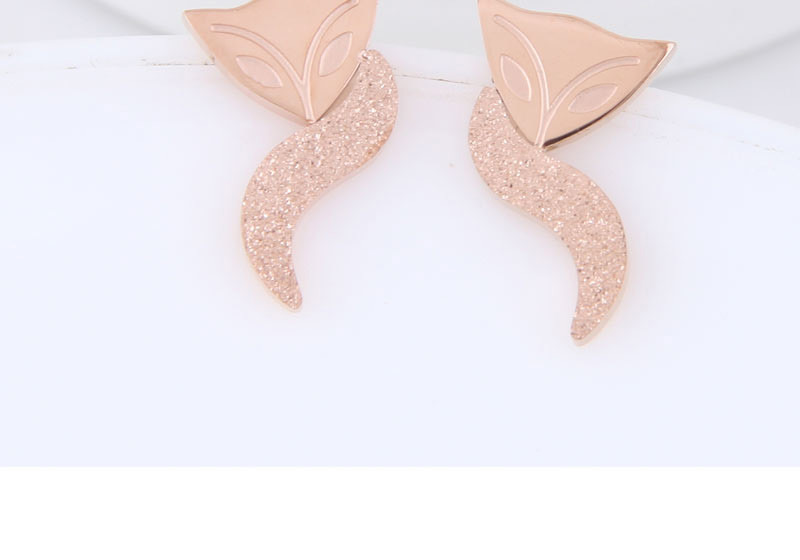 Fashion Rose Gold Owl Shape Decorated Earrings,Earrings