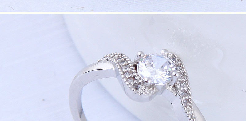 Elegant Silver Color Diamond Decorated Ring,Fashion Rings