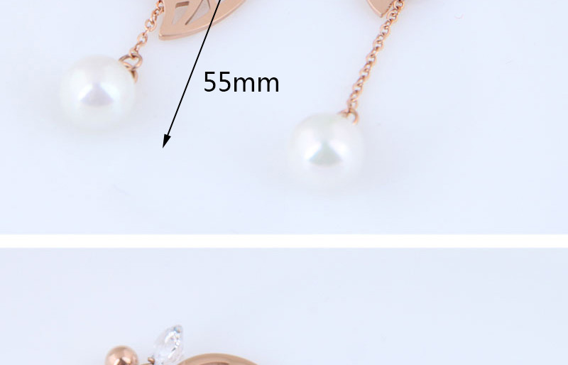 Fashion Rose Gold Leaf Shape Decorated Hollow Out Earrings,Earrings