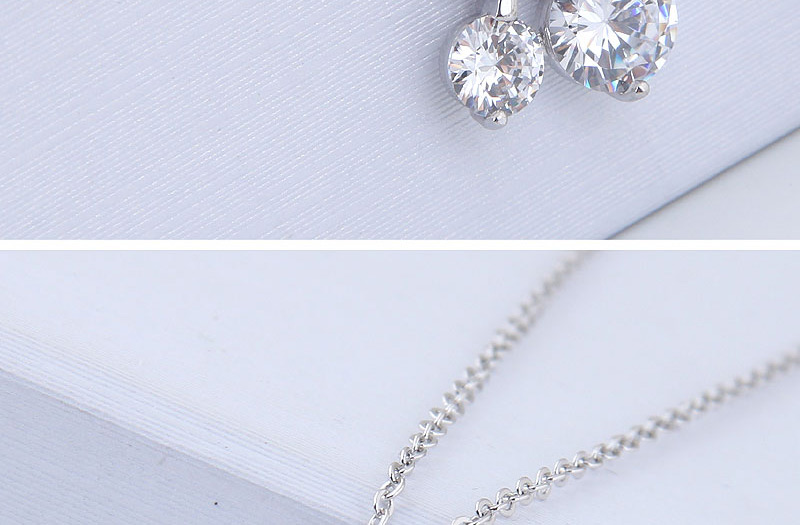 Elegant Silver Color Cherry Shape Decorated Necklace,Necklaces