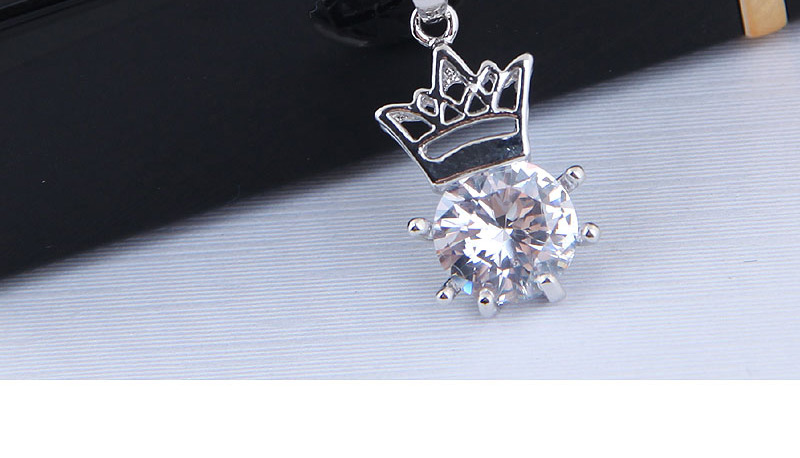 Elegant Silver Color Crown Shape Decorated Necklace,Necklaces