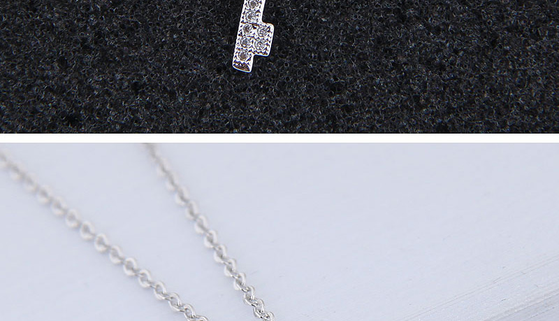 Elegant Silver Color Key Shape Decorated Necklace,Necklaces