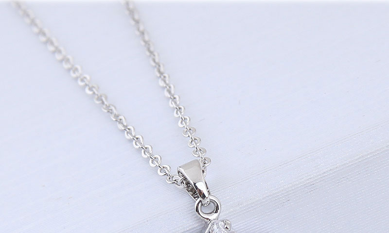 Elegant Silver Color Pure Color Decorated Necklace,Necklaces