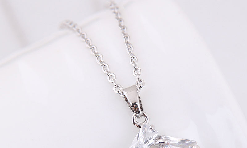 Elegant Silver Color Pure Color Decorated Necklace,Necklaces