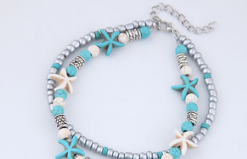 Elegant Blue+silver Color Heart Shape&starfish Decorated Anklte,Fashion Anklets