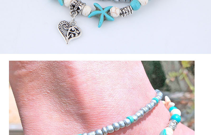 Elegant Blue+silver Color Heart Shape&starfish Decorated Anklte,Fashion Anklets