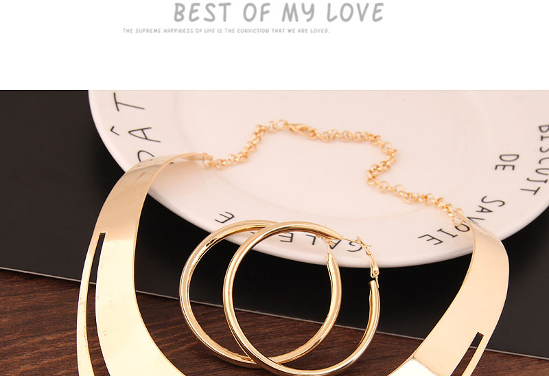 Fashion Gold Color Double Layer Design Pure Color Punk Jewelry Sets,Jewelry Sets
