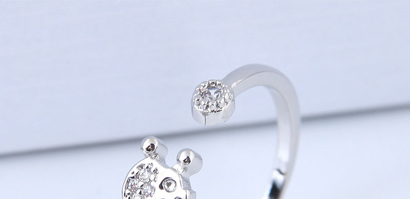 Elegant Silver Color Diamond Decorated Pure Color Opening Ring,Fashion Rings