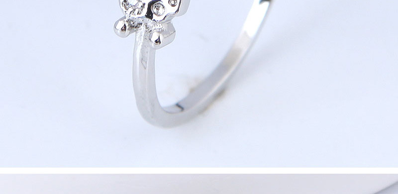 Elegant Silver Color Diamond Decorated Pure Color Opening Ring,Fashion Rings