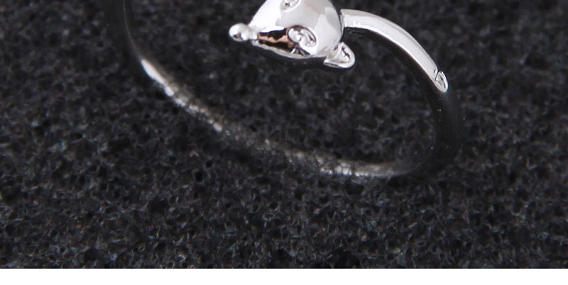 Elegant Silver Color Mouse Shape Decorated Opening Ring,Fashion Rings