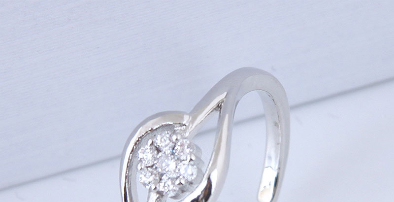 Elegant Silver Color Flower Shape Decorated Opening Ring,Fashion Rings