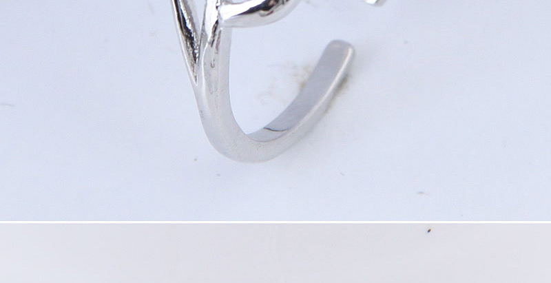 Elegant Silver Color Flower Shape Decorated Opening Ring,Fashion Rings