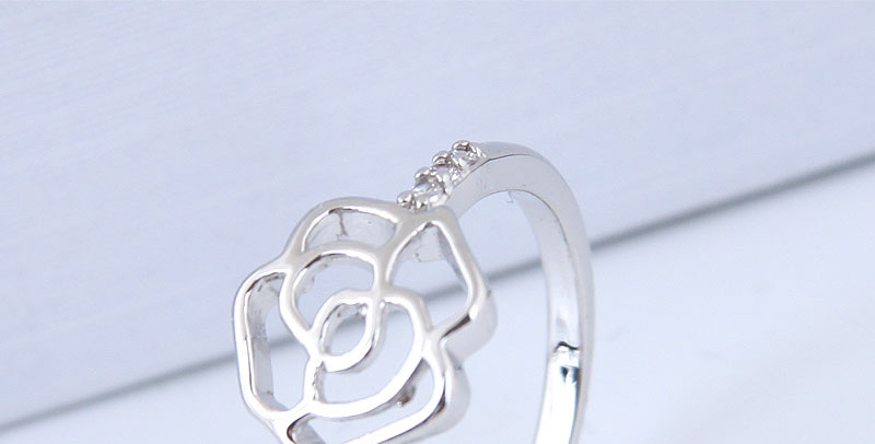 Elegant Silver Color Hollow Out Rose Design Ring,Fashion Rings