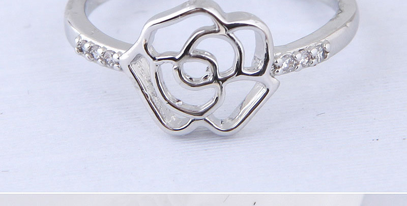 Elegant Silver Color Hollow Out Rose Design Ring,Fashion Rings