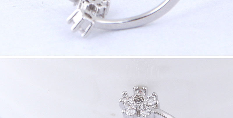 Elegant Silver Color Flowers Decorated Opening Ring,Fashion Rings