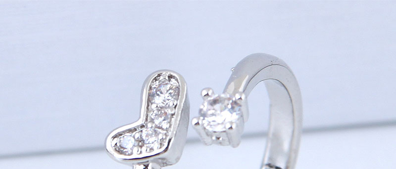 Elegant Silver Color Heart Shape Decorated Opening Ring,Fashion Rings