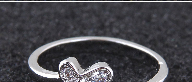 Elegant Silver Color Heart Shape Decorated Opening Ring,Fashion Rings