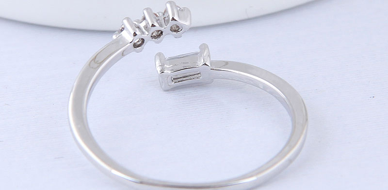 Elegant Silver Color Diamond Decorated Opening Ring,Fashion Rings