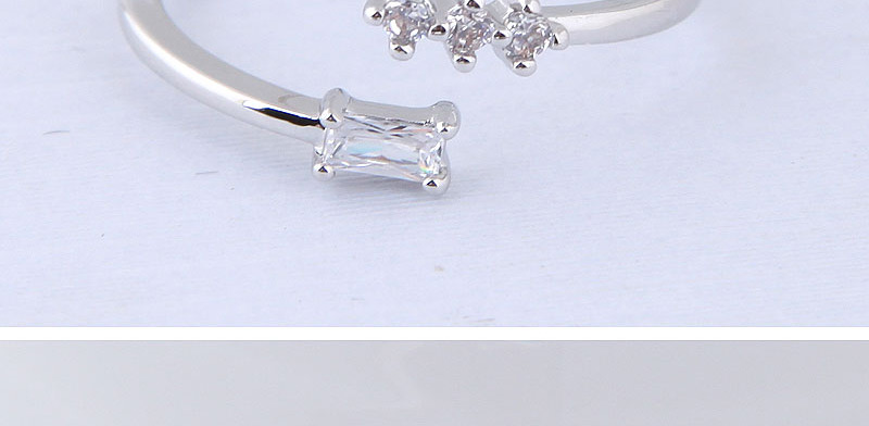 Elegant Silver Color Diamond Decorated Opening Ring,Fashion Rings