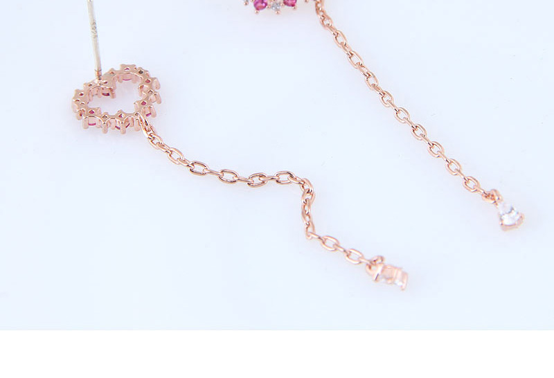 Fashion Pink Heart Shape Decorated Earrings,Drop Earrings