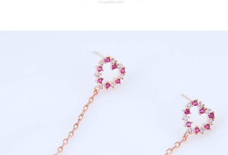 Fashion Pink Heart Shape Decorated Earrings,Drop Earrings
