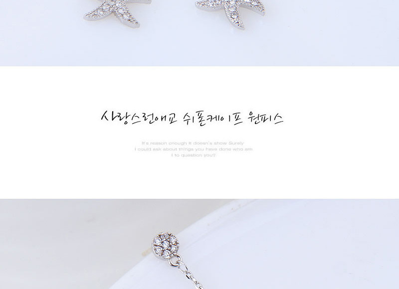 Simple Silver Color Starfish Shape Decorated Earrings,Drop Earrings