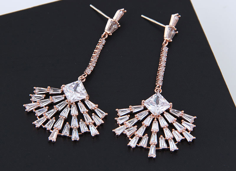 Fashion Silver Color Sector Shape Decorated Pure Color Earrings,Drop Earrings