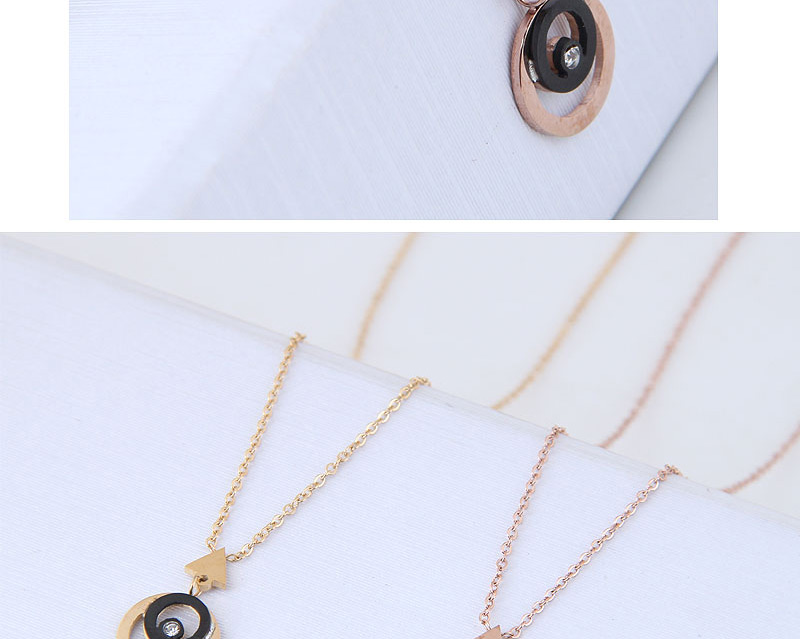 Fashion Rose Gold Triangle Shape Decorated Necklace,Necklaces