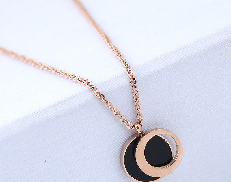 Fashion Gold Color+black Round Shape Decorated Necklace,Necklaces