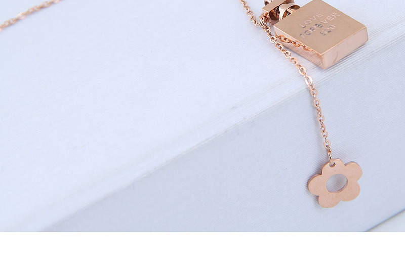 Fashion Rose Gold Bottle Shape Decorated Necklace,Necklaces