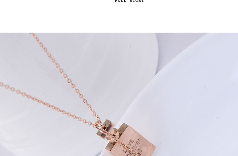 Fashion Rose Gold Bottle Shape Decorated Necklace,Necklaces