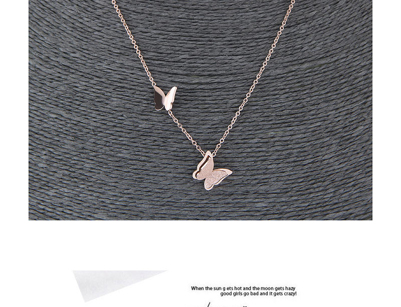 Fashion Rose Gold Butterfly Shape Decorated Necklace,Necklaces