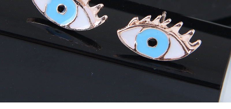 Fashion Blue Eye Shape Decorated Earrings (12 Pcs),Stud Earrings