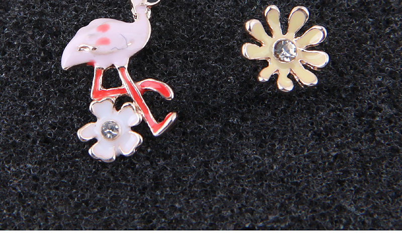 Fashion Multi-color Flamingo&flower Shape Decorated Earrings,Stud Earrings