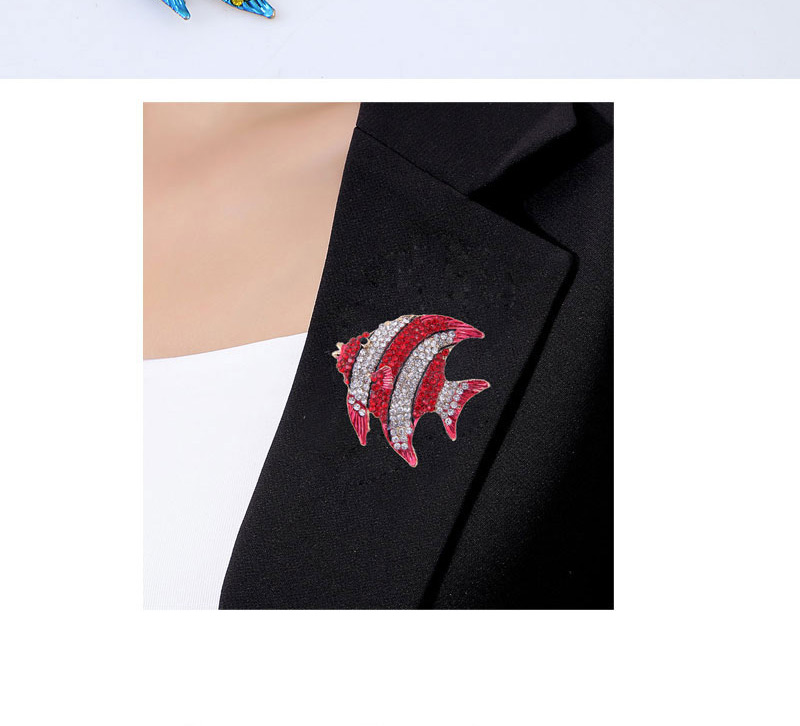 Fashion Multi-layer Full Diamond Design Fish Shape Brooch,Korean Brooches