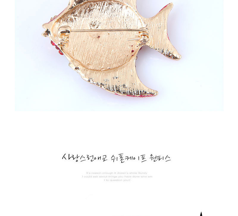 Fashion Red+white Full Diamond Design Fish Shape Brooch,Korean Brooches